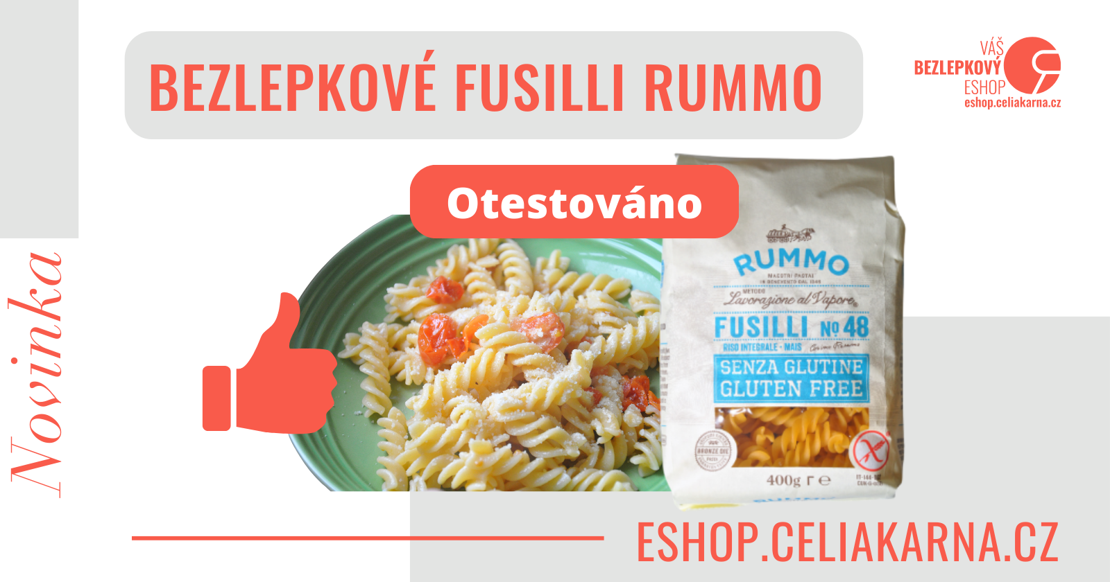 Bezlepkové italské těstoviny Rummo - eshop.celiakarna.cz